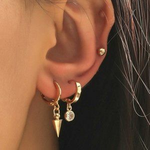 📢 4/$15 Gold Spike Earring Set